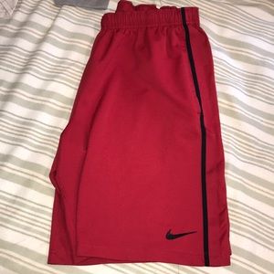 Red Nike gym shorts